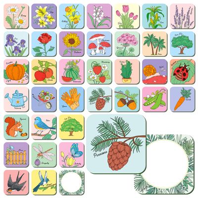 Memory Matching Game, 72 PCS Grow A Garden Matching Cards for Toddlers 36 Designs Memory Cards Educational Toys for Preschool 4 5 6 Years Old