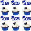 Cyodoos 24 Pcs graduation cupcake toppers 2026, Food/Appetizer Picks For Graduation Party Mini Cake Decorations, 2026, Cupcake Toppers(Blue) view 1