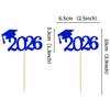 Cyodoos 24 Pcs graduation cupcake toppers 2026, Food/Appetizer Picks For Graduation Party Mini Cake Decorations, 2026, Cupcake Toppers(Blue) view 2