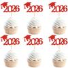 Cyodoos 24 Pcs graduation cupcake toppers 2026, Food/Appetizer Picks For Graduation Party Mini Cake Decorations, 2026 Cupcake Toppers(Red) view 1