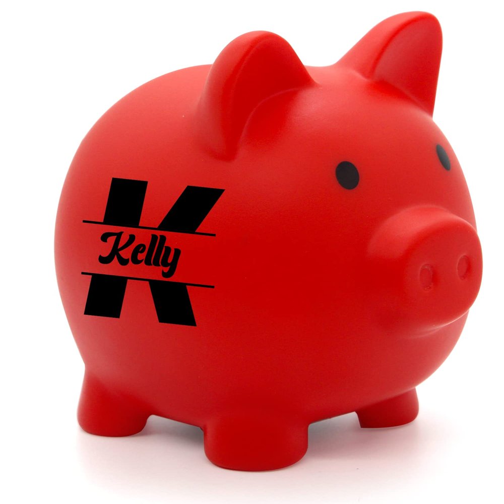 AIFLM Personalized Letter Piggy Bank Customized Name Custom Coin Bank Money Box for Girls Boys Saving Money Box Birthday Christmas Valentines Day Gift Room Decoration