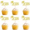 Cyodoos 24 Pcs Graduation Cupcake Toppers 2026, Food/Appetizer Picks For Graduation Party Mini Cake Decorations, 2026 Cupcake Toppers(Gold) view 4