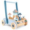 PairPear Wooden Baby Walker with Blocks & Brake  Montessori Push Cart, Adjustable Speed, Anti-Slip Wheels, Gift for 1-3 Y Boys & Girls view 1