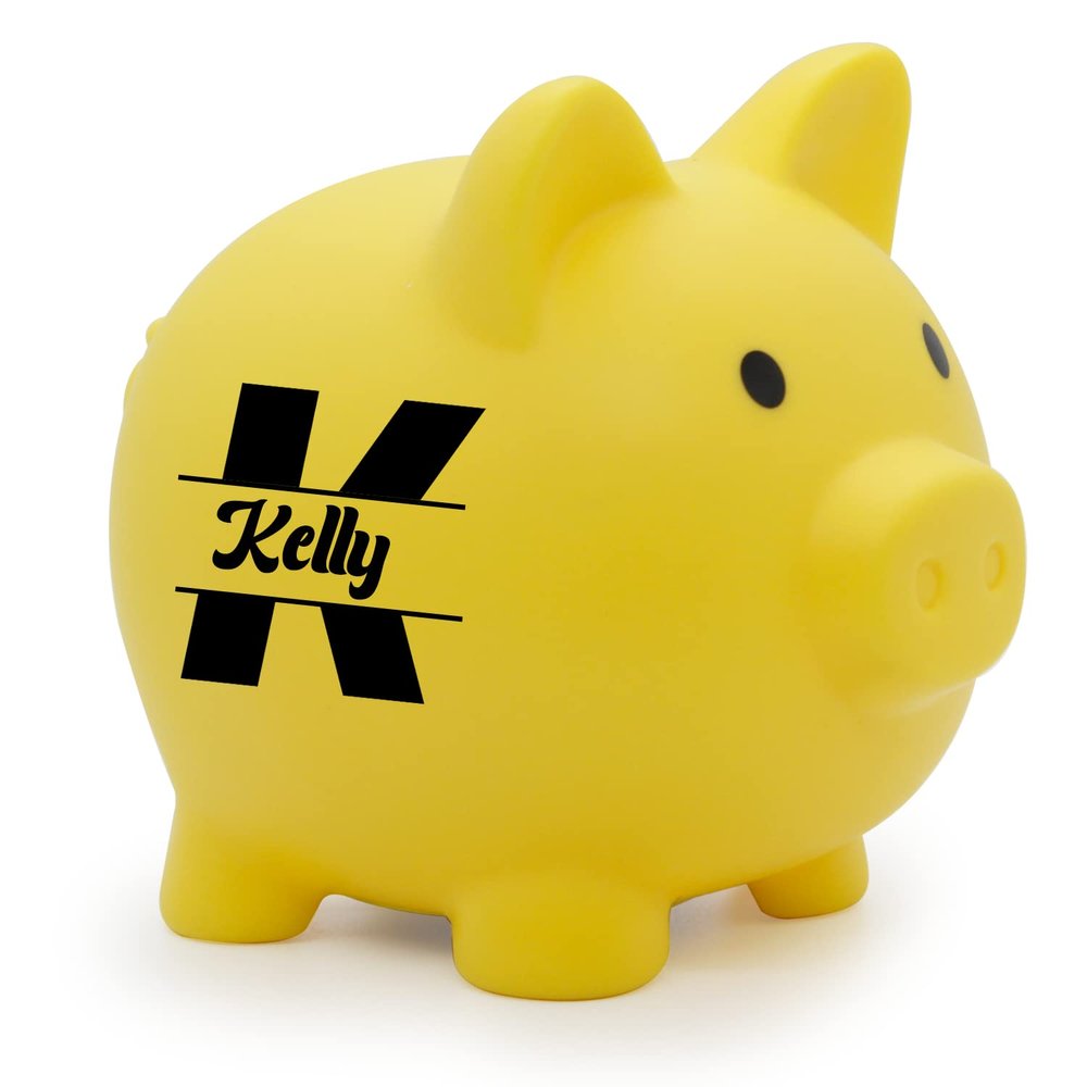 AIFLM Personalized Letter Piggy Bank Customized Name Custom Coin Bank Money Box for Girls Boys Saving Money Box Birthday Christmas Valentines Day Gift Room Decoration