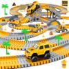 Kids Toys 253 PCS Construction Race Tracks Toy for 3 4 5 6 7 8 Year Old Boys Girls, 5 PCS Construction Truck Car and Flexible Track Play Set Create A Engineering Road Games Toddler Toys Birthday Gifts view 1