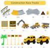 Kids Toys 253 PCS Construction Race Tracks Toy for 3 4 5 6 7 8 Year Old Boys Girls, 5 PCS Construction Truck Car and Flexible Track Play Set Create A Engineering Road Games Toddler Toys Birthday Gifts view 2