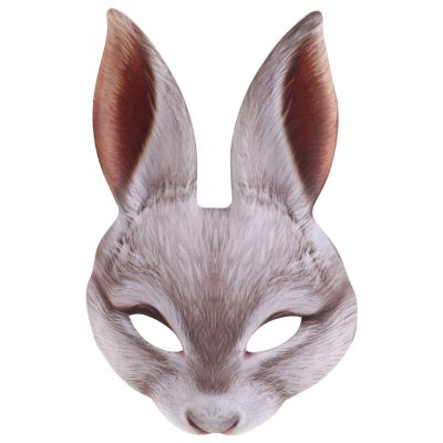 GANAZONO Bunny Rabbit Mask Half Face Eva Lightweight Masquerade Mask with Rabbit Ears for Easter Halloween Carnival Dress-up