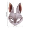 GANAZONO Bunny Rabbit Mask Half Face Eva Lightweight Masquerade Mask with Rabbit Ears for Easter Halloween Carnival Dress-up view 3