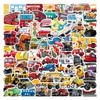 100pcs Vehicle Stickers for Kids, Transportation Stickers with Construction Truck Digger Engineering Car Train Motorbike Fire Truck Crane Airplane, Waterproof Vinyl Stickers for Water Bottle Scrapbook view 1