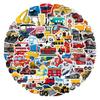 100pcs Vehicle Stickers for Kids, Transportation Stickers with Construction Truck Digger Engineering Car Train Motorbike Fire Truck Crane Airplane, Waterproof Vinyl Stickers for Water Bottle Scrapbook view 2