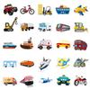100pcs Vehicle Stickers for Kids, Transportation Stickers with Construction Truck Digger Engineering Car Train Motorbike Fire Truck Crane Airplane, Waterproof Vinyl Stickers for Water Bottle Scrapbook view 4