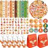 YYMYMGJ Fox Party Favors 110 PCS Fox Theme Slap Bracelets Sticker Key Chains Badge Temporary Tattoos Gift Bags for Kids Woodland Creatures Fox Birthday Party Baby Shower Jungle Safari Party Supplies view 1