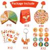 YYMYMGJ Fox Party Favors 110 PCS Fox Theme Slap Bracelets Sticker Key Chains Badge Temporary Tattoos Gift Bags for Kids Woodland Creatures Fox Birthday Party Baby Shower Jungle Safari Party Supplies view 2