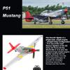 Ssccgym 3-Batteries P-51 Mustang Medium Remote Control Combat Warplane Aircraft Fixed Wing Hollow Cup Motor RC Aircraft Full-Function for Beginners Professional Blue/Red view 3
