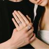 Women 2PCS Inlaid Zircon Proposal Rings Set Heart Shaped Simulated Diamond Elegant Ring Bridal Wedding Band (Sliver, 8) view 2