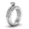 Women 2PCS Inlaid Zircon Proposal Rings Set Heart Shaped Simulated Diamond Elegant Ring Bridal Wedding Band (Sliver, 8) view 3