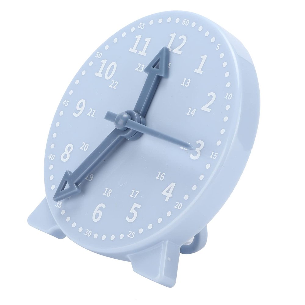 Pilipane Blue Mathematics Teaching with 3 Clock Hands, Mprince Learning Clock Model, Teacher and Classroom Supplies Learning to Tell Time for Primary School Students