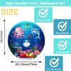 40Pcs Under the Sea Birthday Party Supplies Ocean Sea Life Party Paper Plates Ocean Animal Dessert Plates for Sea Horse Puffer Fish Octopus Marine Animals Theme Under The Sea Party Decorations (Sea) view 2