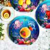 40Pcs Under the Sea Birthday Party Supplies Ocean Sea Life Party Paper Plates Ocean Animal Dessert Plates for Sea Horse Puffer Fish Octopus Marine Animals Theme Under The Sea Party Decorations (Sea) view 4