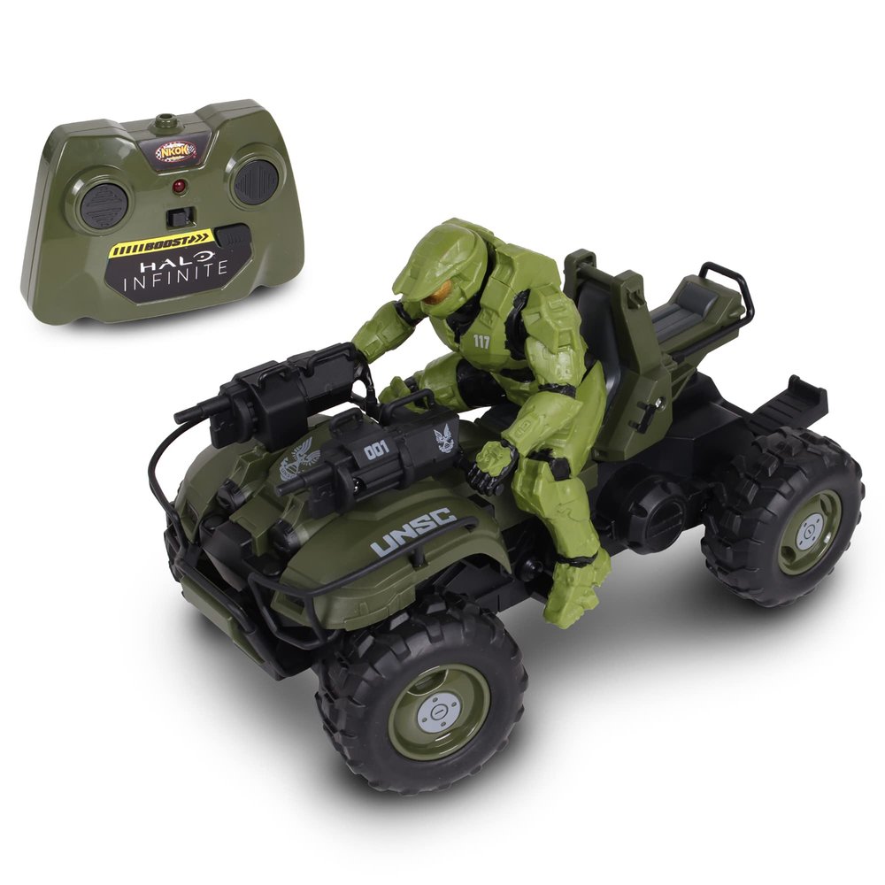 NKOK Halo Infinite: Gungoose & Master Chief 2.4 GHz Radio Control - W/Turbo Boost, Gungoose Vehicle W/Master Chief (762), Working Lights, Battery Powered, Officially Licensed, Ages 6+