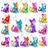 HOZKEAP 24 Packs Bulk Cat animal Backpack Mini Pop Rainbow Keychain fidgets Bubble Toys for Kids Children Classroom Students from Teacher, Birthday Party Favors view 1