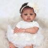 Pinky Reborn Baby Dolls Girl 22 Inch Soft Weighted Body Realistic Newborn Baby Dolls Biracial African American Reborn Doll Toddler Toy Gifts for Age 3+ view 2