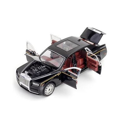 Alloy Collectible Rolls-Royce Phantom Model Toy Car, 1/32 Scale Diecast Car Model Pull Back Vehicles Phantom Toy with Sound & Light, Car Logo Can be Folded