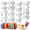 ZHBDMGK White Masquerade Masks, 16Pcs Unpainted Blank DIY Masks in 8 Styles for Mardi Gras Easter Halloween Cosplay Party Supplies view 1