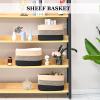 HOMHOLDON Cotton Rope Storage Baskets for Organizing 1Pack 15"x10"x9" Woven Baskets for Storage,Shelf Baskets Cube Storage Bins Towel Baskets for Bathroom,Toys Baskets Nursery Basket Laundry Baskets(Black/Brown) view 3