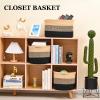 HOMHOLDON Cotton Rope Storage Baskets for Organizing 1Pack 15"x10"x9" Woven Baskets for Storage,Shelf Baskets Cube Storage Bins Towel Baskets for Bathroom,Toys Baskets Nursery Basket Laundry Baskets(Black/Brown) view 4
