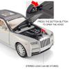 Alloy Collectible Rolls-Royce Phantom Model Toy Car, 1/32 Scale Diecast Car Model Pull Back Vehicles Phantom Toy with Sound & Light, Car Logo Can be Folded view 3