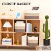 HOMHOLDON Cotton Rope Storage Baskets for Organizing 1Pack 15"x10"x9" Woven Baskets for Storage,Shelf Baskets Cube Storage Bins Towel Baskets for Bathroom,Toys Baskets Nursery Basket Laundry Baskets(White/Brown) view 4