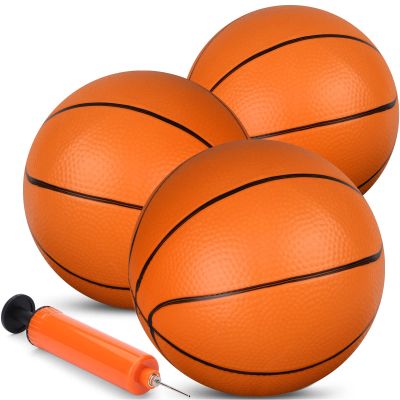 6" Mini Basketball for Mini Basketball Hoop, Beach Sand Pool Ball for Kids Adults, Suits for Over The Door Hoop, Replacement Balls for Indoor Outdoor Sport Game Gift with Pump, 3PCS (Orange)