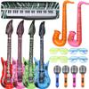 15 PCS Inflatable Guitar Musical Instrument Balloons 70s 80s 90s Party Decoration Photo Props, Waterproof Pool Float Toy for Kids Adults, Carnival Birthday Summer Party Supplies Favors view 1