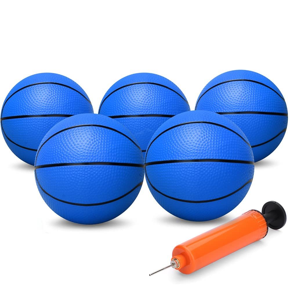 Amarlozn 6" Mini Basketball for Small Basketball Hoop, Beach Indoor Basketballs Soft Ball for Pool Hoop Outdoor Play Game Gift Pack for Toddler Kids Adults, Blue