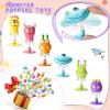 Deekin 60 Pieces Big Eye Animal Spring Launcher Toys - 6 Styles Jumping Bouncy Spring Party Favors for Boys Girls, Classroom Prizes Return Easter Gifts Goodie Bag Fillers view 2
