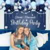 Denim and Diamonds Party Decorations - Navy Blue and Silver Balloon Garland Kit with Backdrop, Crystal Theme Birthday Party, Bridal Shower Decorations view 3