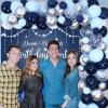 Denim and Diamonds Party Decorations - Navy Blue and Silver Balloon Garland Kit with Backdrop, Crystal Theme Birthday Party, Bridal Shower Decorations view 4