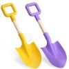 Amarlozn Beach Sand Shovels Toy for Kids, Jumbo Gardening Tool Kit, 16" Sturdy Long Handheld Wooden ABS Plastic Spade Scoop for Sand Snow Digging Planting, Summer Winter Backyard Fun (Purple, Yellow) view 1