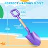 Amarlozn Beach Sand Shovels Toy for Kids, Jumbo Gardening Tool Kit, 16" Sturdy Long Handheld Wooden ABS Plastic Spade Scoop for Sand Snow Digging Planting, Summer Winter Backyard Fun (Purple, Yellow) view 2