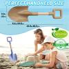 16" Beach Sand Shovels Toys for Kids, Jumbo Gardening Tool Kits, Sturdy Long Wooden Spade for Sand Snow Digging, ABS Plastic Scoops Gift for Summer Winter Camping Backyard Planting ( Avocado 3PCS ) view 3