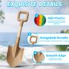 16" Beach Sand Shovels Toys for Kids, Jumbo Gardening Tool Kits, Sturdy Long Wooden Spade for Sand Snow Digging, ABS Plastic Scoops Gift for Summer Winter Camping Backyard Planting ( Avocado 3PCS ) view 4