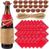 Leitee 20 Sets Mini Cowboy Hats for Crafts Plastic Tiny Cowgirl Hat with Bandannas for Western Cowboy Party Decoration(Red, Brown) view 1