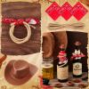 Leitee 20 Sets Mini Cowboy Hats for Crafts Plastic Tiny Cowgirl Hat with Bandannas for Western Cowboy Party Decoration(Red, Brown) view 3