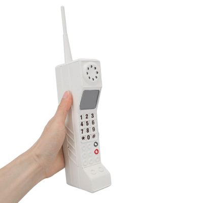 Gugxiom 90s Phone Prop, Cell Phone Ornament, Retro Brick Cell Phone Ornament, Retro Mobile Phone Model, for 80s 90s Party Decorations, for Home Living Room Decor Desktop Decoration (White)