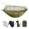 LUCBEI Swings Seats Outdoor Camping Hammock, 1-2 Person Portable, with Net, High Strength Parachute Fabric Hanging Bed, Hunting Sleeping Swing Play Set Swings (Color : Green) view 1