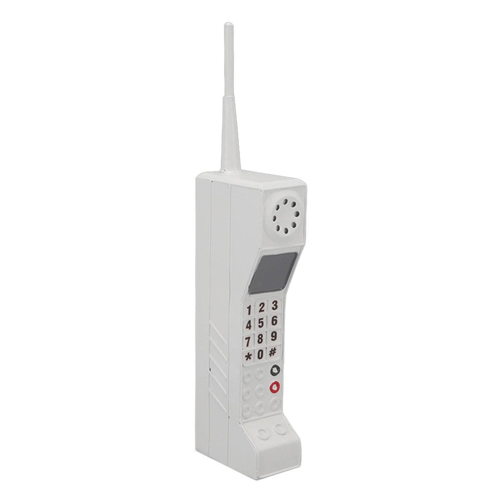 Pilipane Retro Brick Cell Phone Ornament with Iron Simulation  Vintage Cellular Phone Model for 80s 90s Themed Party Decorations, Home Living Room Decor & Photographic Props (White)