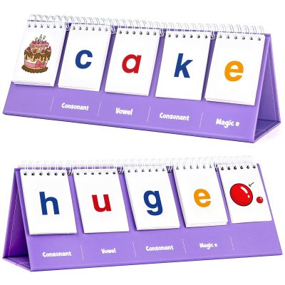 Aizweb Magic E Word Games,Phonics Games Flash Card for Preschool Kindergarten Classroom Must Haves,Spelling Reading Learning Games,Speech Therapy Montessori Educational Toy for Kid 3 4 5 Year Old