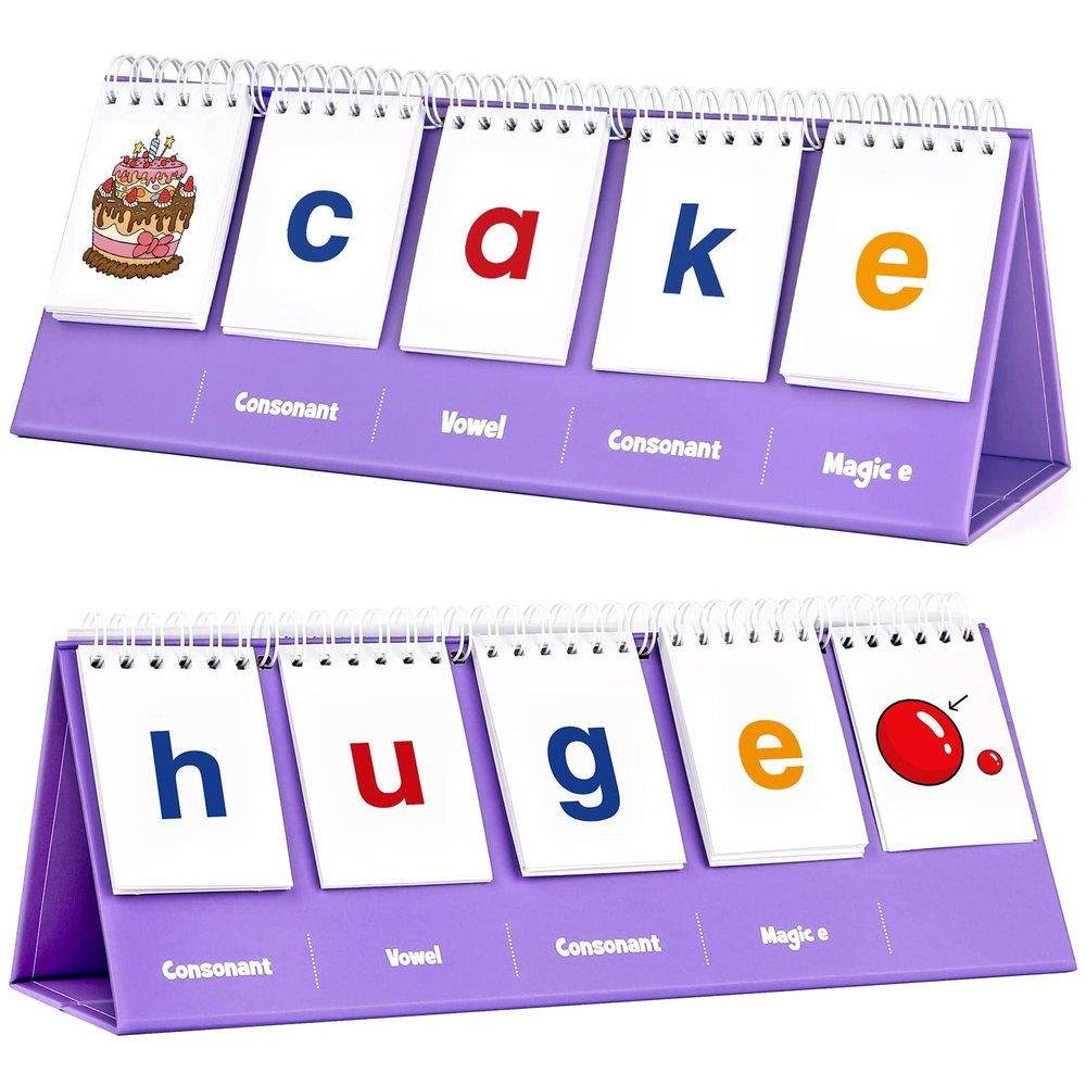 Aizweb Magic E Word Games,Phonics Games Flash Card for Preschool Kindergarten Classroom Must Haves,Spelling Reading Learning Games,Speech Therapy Montessori Educational Toy for Kid 3 4 5 Year Old