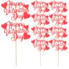 20pcs Glitter Cupcake Toppers for Valentine's Day Heart-shaped Cake Decorations Lightweight and Insert for Party Desserts and Celebrations view 1